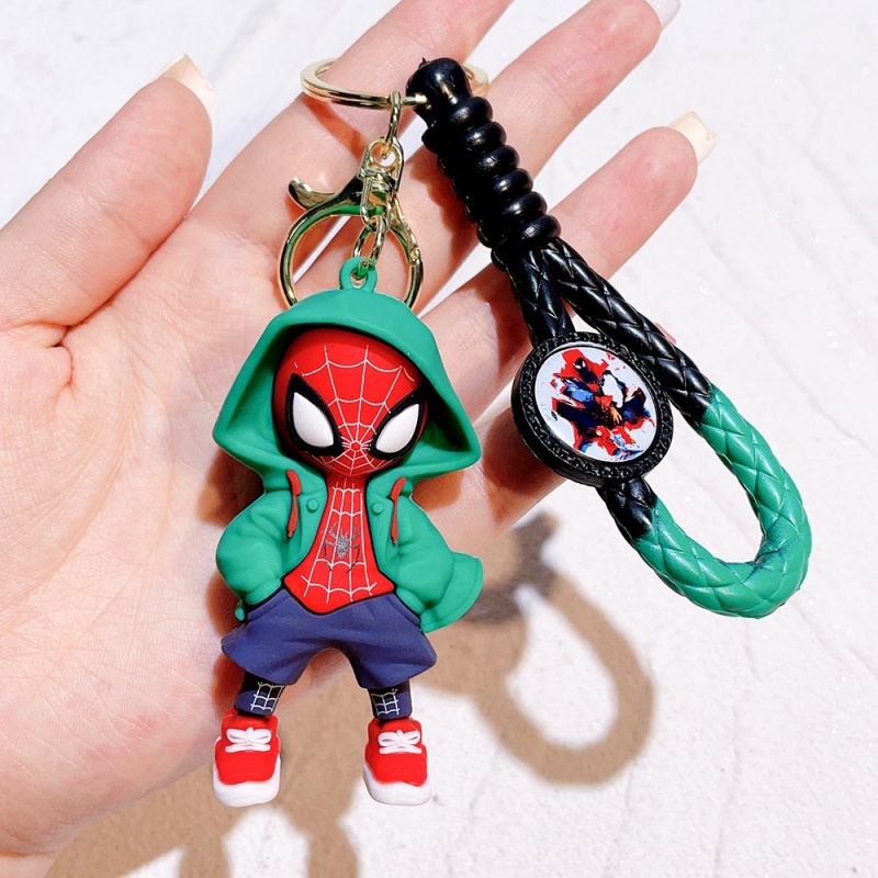 Men Fashion Key - พวงกุญแจซิลิโคนการ์ตูนสไปเดอร์แมน ของขวัญจี้ห้อยกระเป๋าซูเปอร์ฮีโร่มาร์เวล สามารถใช้เป็นของขวัญพวงกุญแจได้