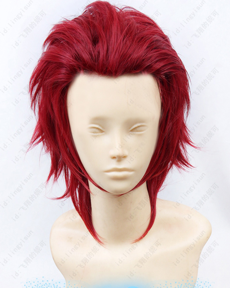 Men Fashion Key - ตุ๊กตาขยับแขนขาได้พวงกุญแจสองด้าน hisoka ภาพยนตร์ทีวีวิกคอสเพลย์ + ตาข่ายคลุมผมสำหรับใส่วิก