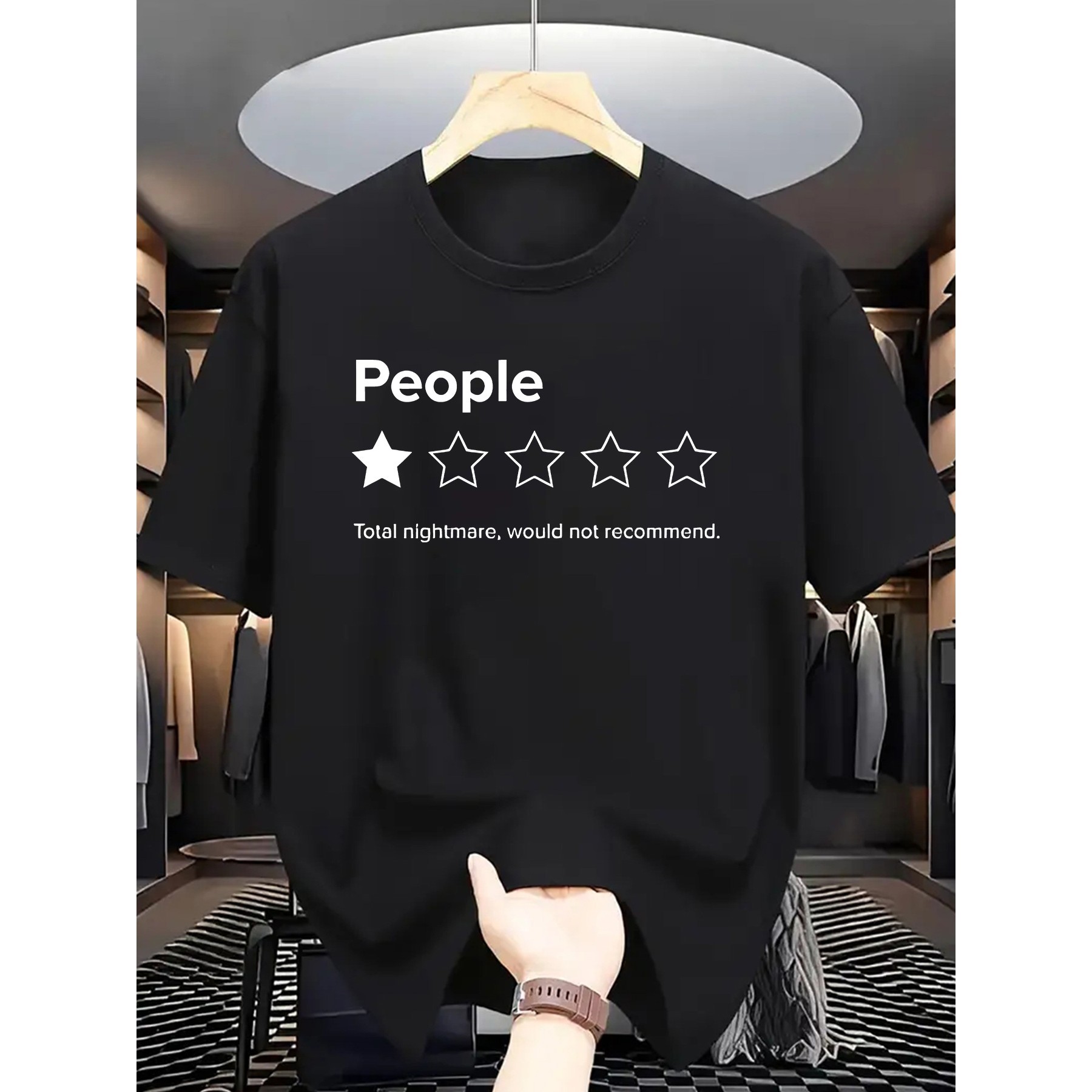 Men'S Fashion Reviews - เสื้อยืดพิมพ์ลายกราฟิกสำหรับผู้ชาย รีวิว 1 ดาว เสื้อยืดคอกลมผ้าฝ้ายลำลอง