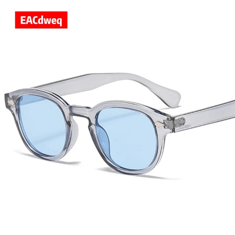Men'S Fashion Round Glasses - แว่นกันแดดทรงกลมวินเทจ ผู้หญิง ผู้ชาย ทรงเรโทร ประดับหมุด ไล่เฉดสี