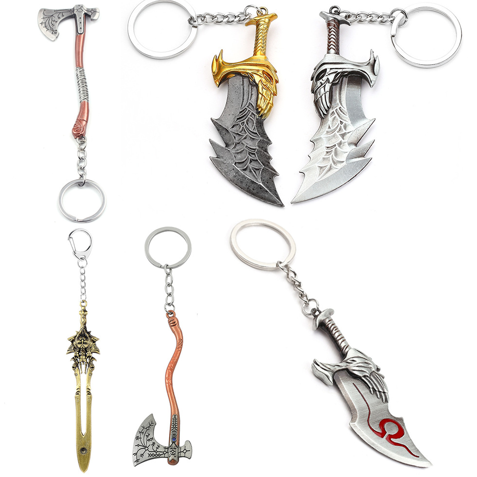 Men Fashion Key - พวงกุญแจดาบของเครโทส God of War 4 ของตกแต่งสำหรับผู้ชายและผู้หญิง
