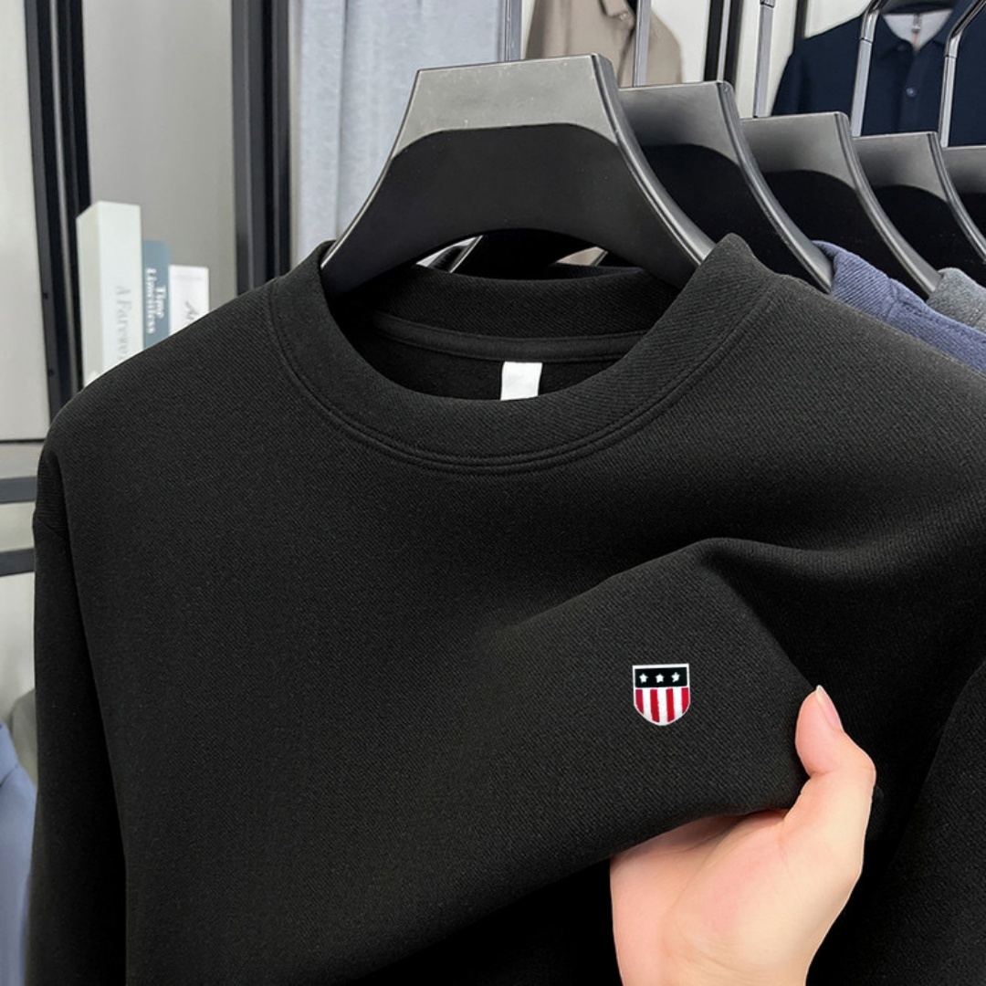 Men'S Tops Fashion - เสื้อยืดคอกลมแขนยาวผู้ชายแบรนด์หรูผ้าฝ้ายเนื้อนุ่ม แฟชั่นฤดูใบไม้ร่วง ปักลาย สไตล์เกาหลี ทรงหลวม เสื้อสเวตเตอร์ลำลอง