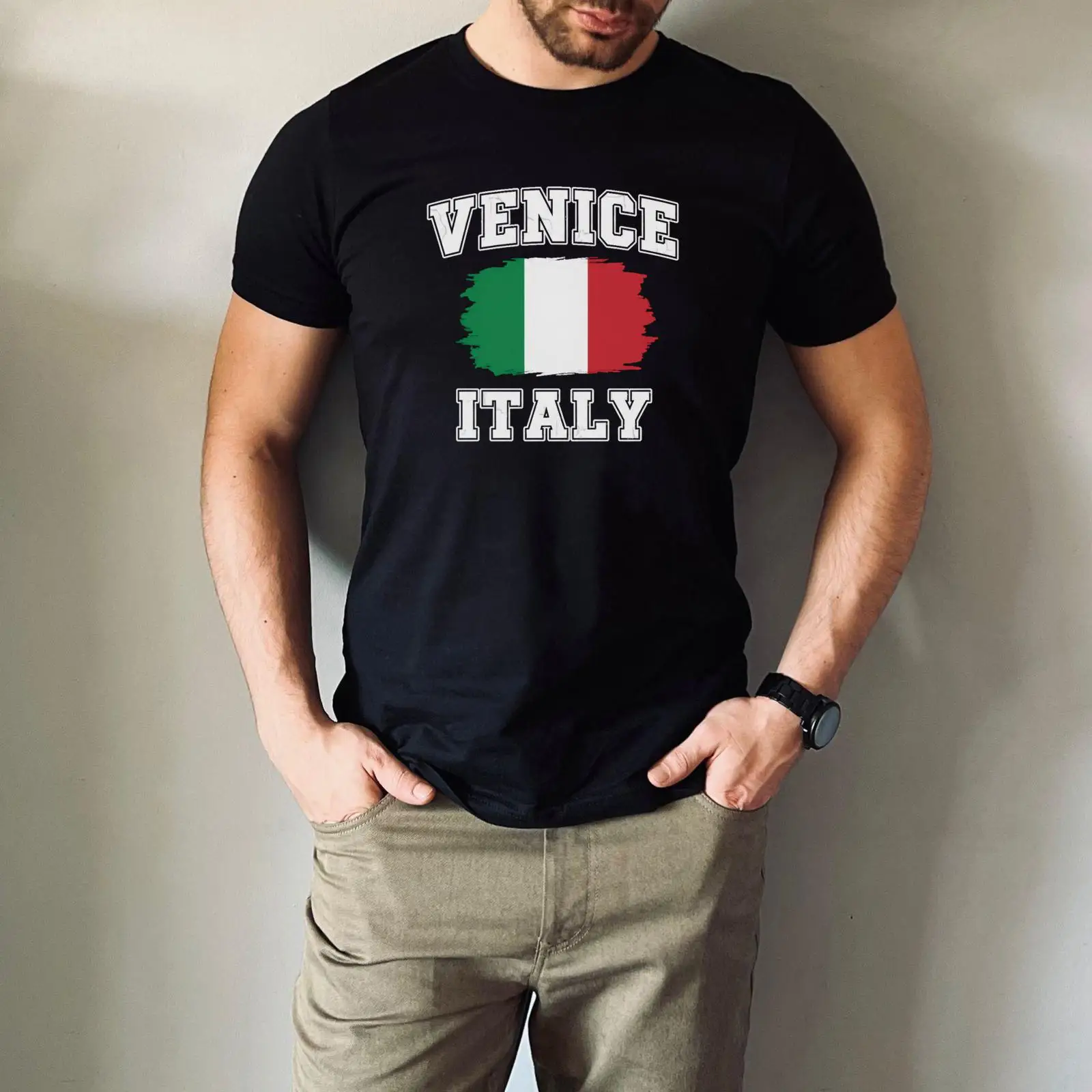Men'S Fashion Venice Italy - เสื้อยืดเวนิส อิตาลี ธงชาติอิตาลี ของที่ระลึกการเดินทาง สไตล์วินเทจ ผ้าซักแล้ว