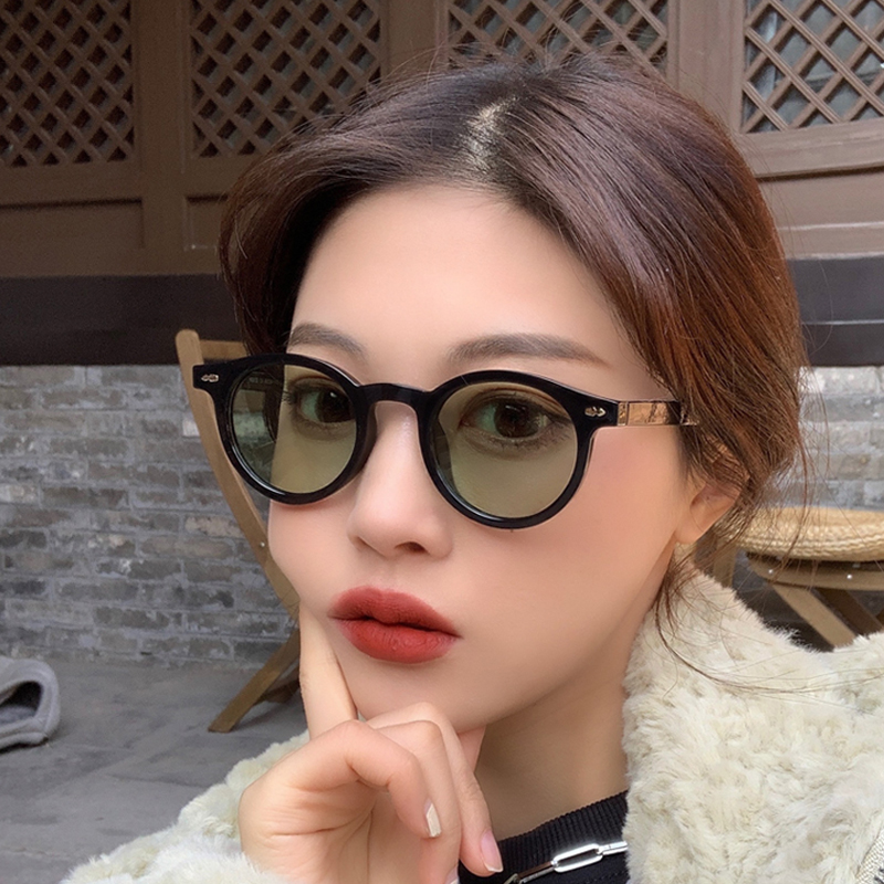 Men'S Fashion Round Glasses - แว่นกันแดดทรงกลมขนาดเล็กใหม่สำหรับผู้ชายผู้หญิง แบรนด์ดีไซเนอร์แฟชั่นวินเทจ แว่นตากันแดดวินเทจสำหรับขับรถ