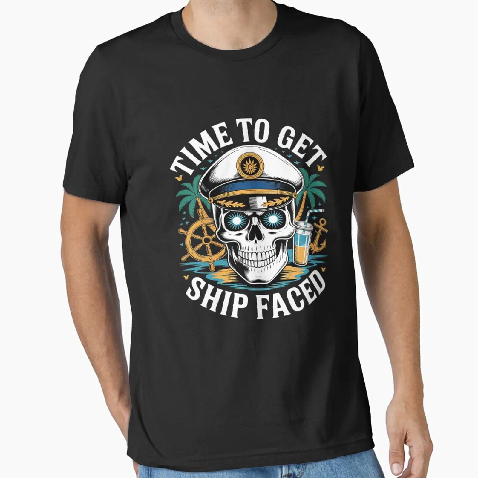 Men'S Fashion Essentials 2025 - เสื้อยืดลายวินเทจ Time To Get Ship Faced