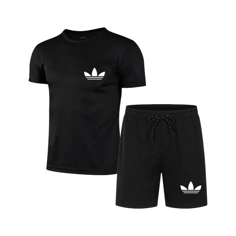 Men'S Fashion Brand - ฤดูร้อนใหม่ผู้ชายแบรนด์ชุดแฟชั่นแห้งเร็วชุดกีฬาเสื้อยืดแขนสั้น + กางเกงขาสั้นกีฬาเสื้อผ้าลำลองจ๊อกกิ้ง