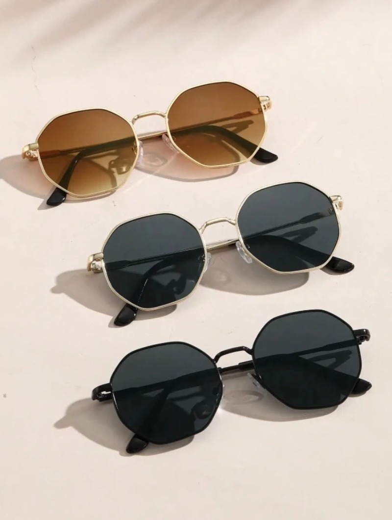 Men'S Fashion Round Glasses - 1/3 ชิ้นแว่นกันแดดกรอบโลหะทรงเรขาคณิตแฟชั่นคลาสสิกสำหรับวันหยุดแว่นตากันแดดแว่นตากันแดดกลางแจ้งแว่นตาผู้ชาย/ผู้หญิง