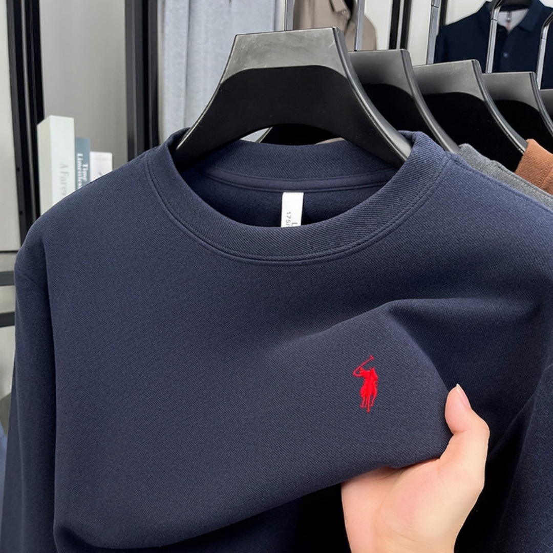 Men'S Fashion Brand - เสื้อยืดคอกลมแขนยาวผู้ชายแบรนด์หรูผ้าฝ้ายเนื้อนุ่ม แฟชั่นฤดูใบไม้ร่วง ปักลาย สไตล์เกาหลี ทรงหลวม เสื้อสเวตเตอร์ลำลอง
