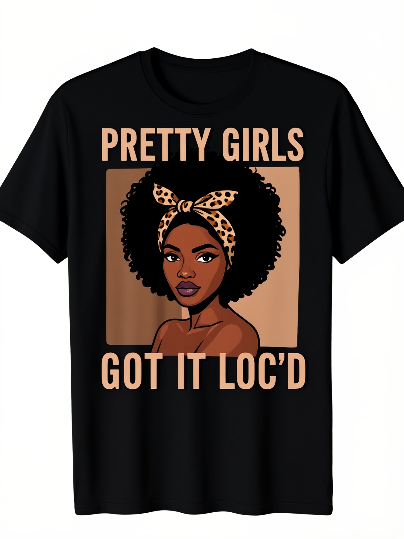 Men Fashion Hair Style - เสื้อยืดลายกราฟิกผมแอฟโฟร-อเมริกันสีดำสำหรับผู้ชาย 'Pretty Got It Loc'D' |