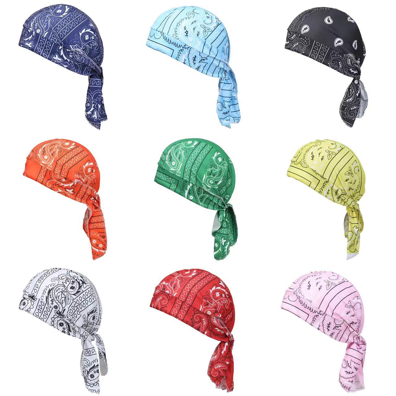 Men'S Fashion With Hat - ผ้าพันคอผู้ชาย ผ้าโพกศีรษะสำหรับปั่นจักรยาน ผ้าเช็ดหน้า ผ้าโพกศีรษะกลางแจ้ง หมวกโจรสลัด ผ้าพิมพ์ลายเพสลีย์หลากสี