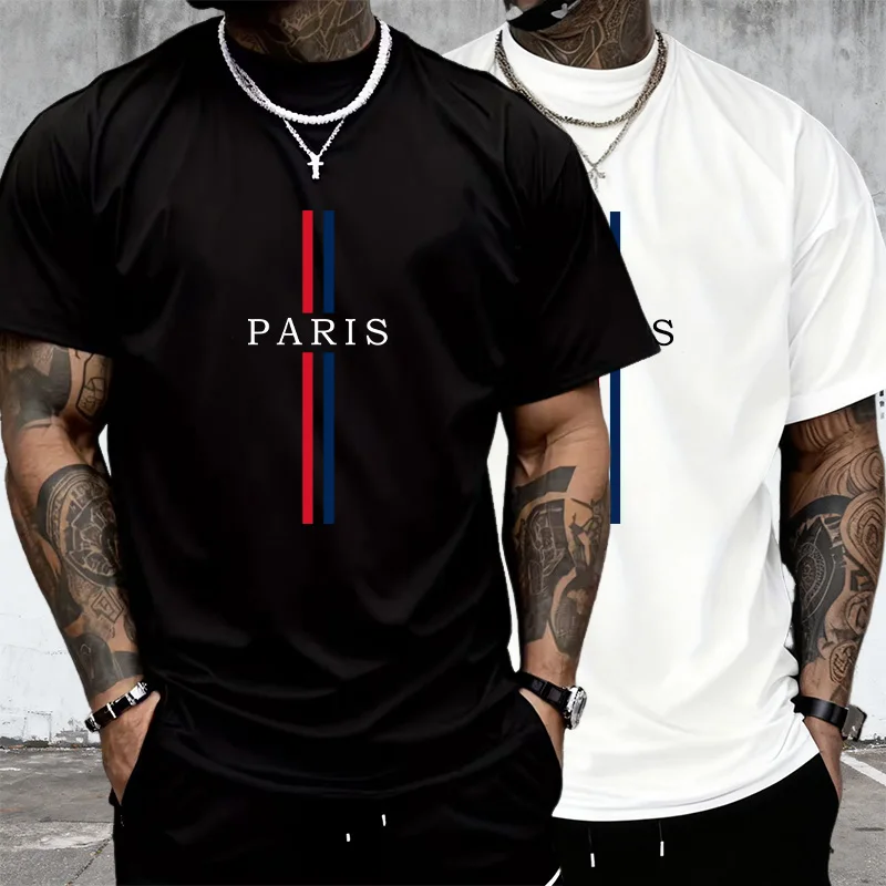 Men'S Fashion Essentials 2025 - เสื้อยืดผู้ชายแฟชั่นปี 2025 ผ้าคอตตอนผสมเนื้อนุ่ม คอกลม แขนสั้น สไตล์ลำลองสำหรับคนเมือง