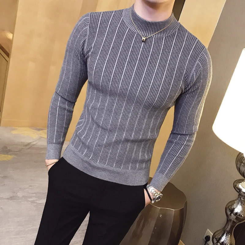 ใหม่ฤดูใบไม้ร่วงฤดูหนาวคอสูงลา - Mens Fashion Mullet บทวิจารณ์และราคา