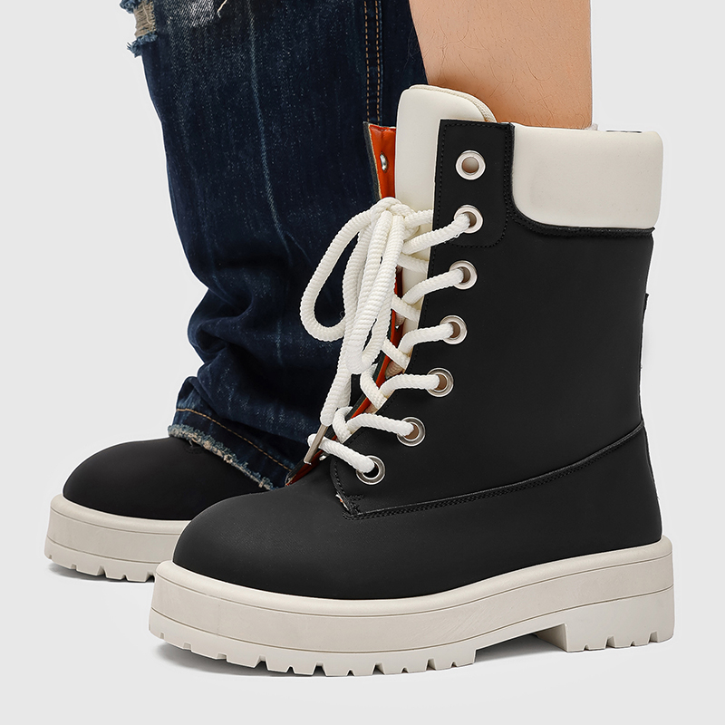 รองเท้าผ้าใบหุ้มข้อสูงพื้นหนาเ - Mens Fashion Autumn 2025 บทวิจารณ์และราคา
