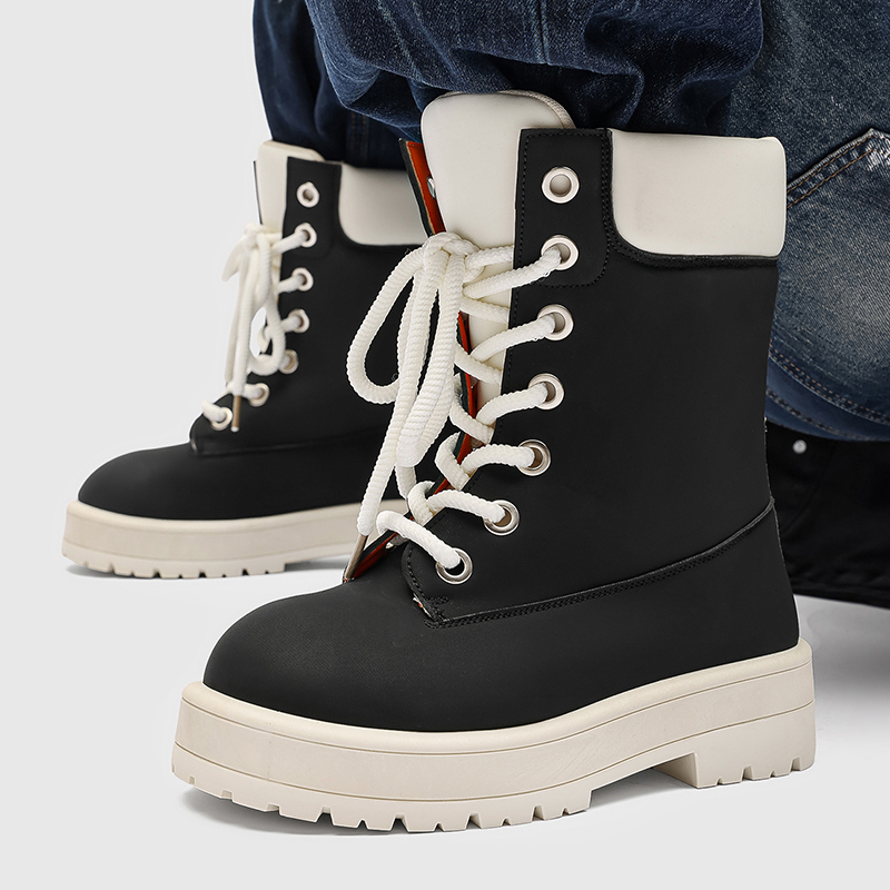 รองเท้าผ้าใบหุ้มข้อสูงพื้นหนาเ - Mens Fashion Autumn 2025 บทวิจารณ์และราคา