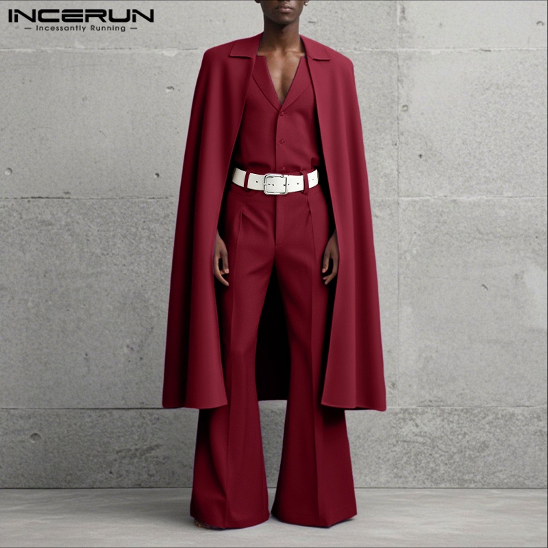 ชุดเซ็ตผู้ชาย INCERUN สีพื้น ป - Men'S Fashion And Style บทวิจารณ์และราคา