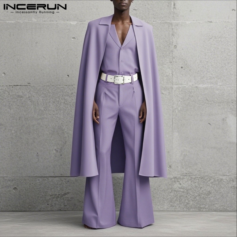 ชุดเซ็ตผู้ชาย INCERUN สีพื้น ป - Men'S Fashion And Style บทวิจารณ์และราคา