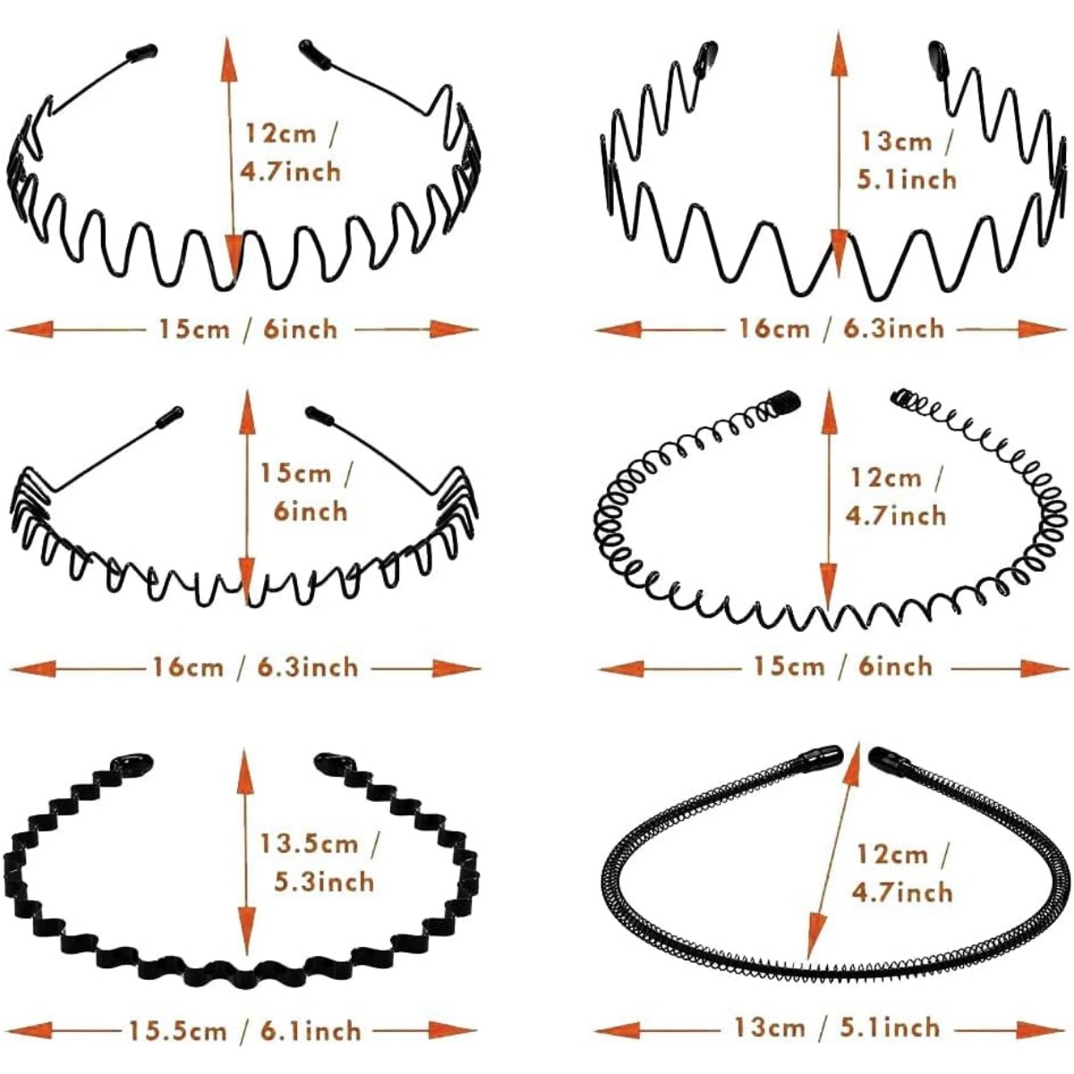 6 ชิ้น ที่คาดผมแฟชั่นสีดำลายคล - Men Fashion Hair Style บทวิจารณ์และราคา