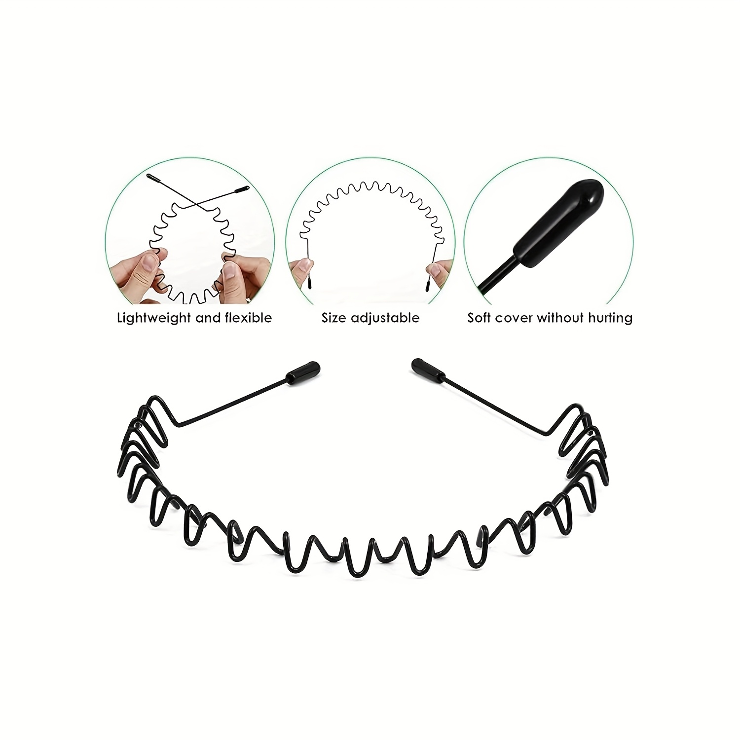 6 ชิ้น ที่คาดผมแฟชั่นสีดำลายคล - Men Fashion Hair Style บทวิจารณ์และราคา