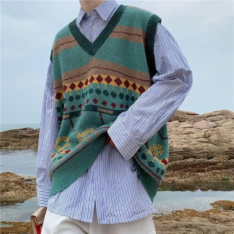 เสื้อกั๊กแฟชั่นเกาหลีเสื้อถักส - Men'S Fashion Reviews บทวิจารณ์และราคา