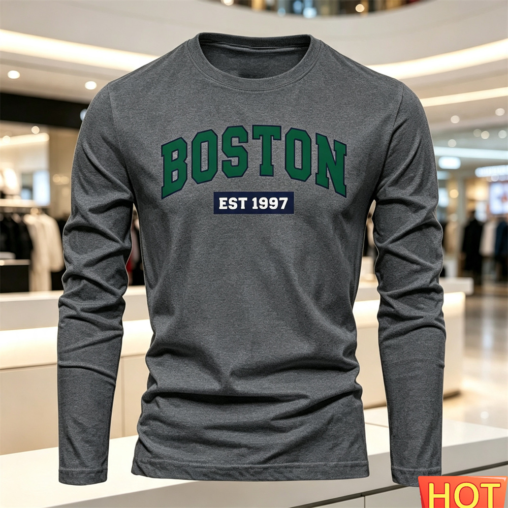 เสื้อยืดแขนยาวผู้ชายลายตัวอักษ - Men'S Tops Fashion บทวิจารณ์และราคา