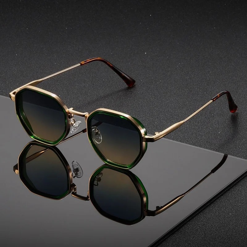 1 คู่ แว่นกันแดดแฟชั่นทรงกลมโล - Men'S Fashion Round Glasses บทวิจารณ์และราคา