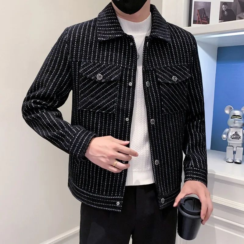 เสื้อโค้ทขนสัตว์ผสมลายทางสีขาว - Men'S Fashion Reviews บทวิจารณ์และราคา