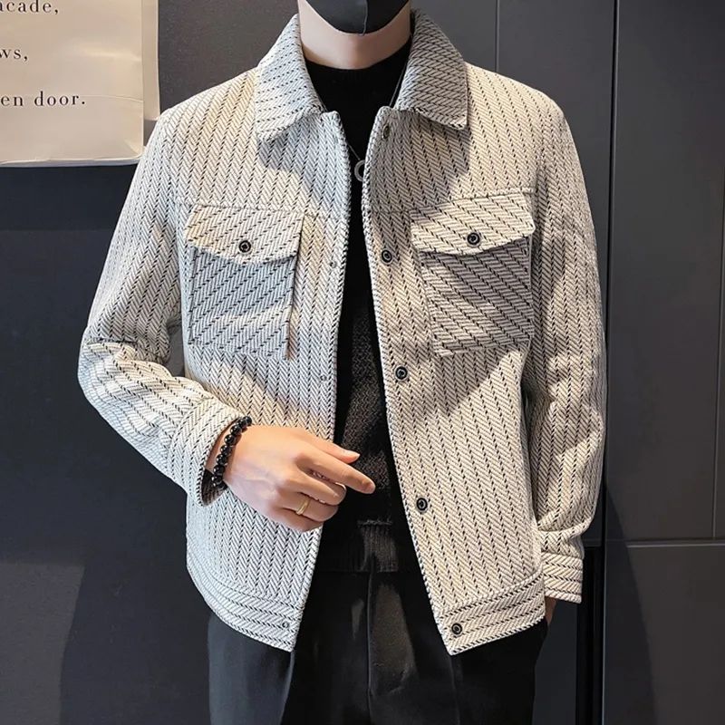 เสื้อโค้ทขนสัตว์ผสมลายทางสีขาว - Men'S Fashion Reviews บทวิจารณ์และราคา