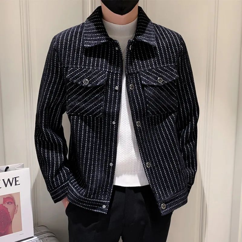 เสื้อโค้ทขนสัตว์ผสมลายทางสีขาว - Men'S Fashion Reviews บทวิจารณ์และราคา