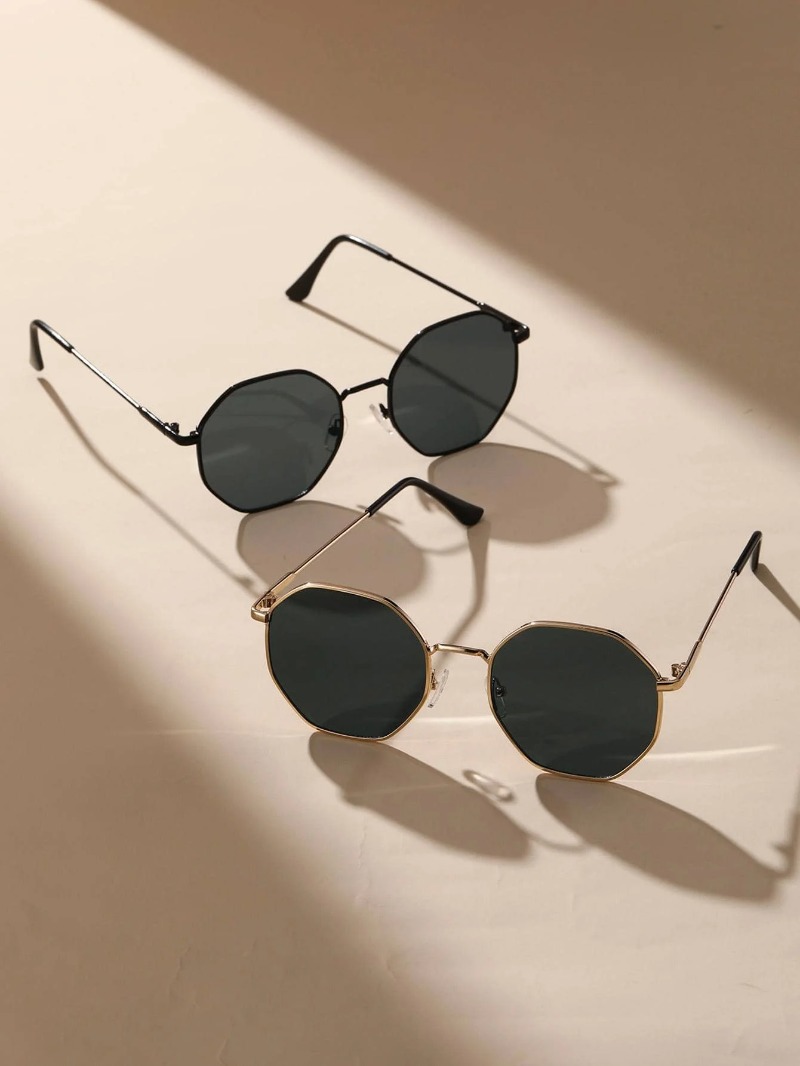 1/3 ชิ้นแว่นกันแดดกรอบโลหะทรงเ - Men'S Fashion Round Glasses บทวิจารณ์และราคา