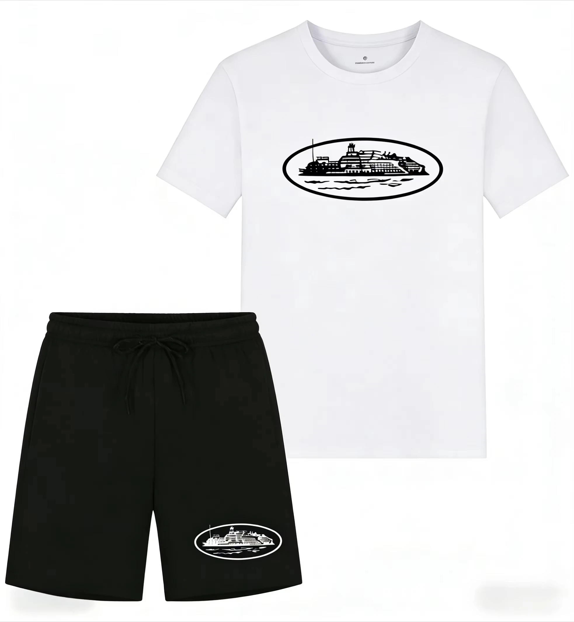เสื้อยืดและกางเกงขาสั้นพิมพ์ลา - Men'S Fashion Brand บทวิจารณ์และราคา