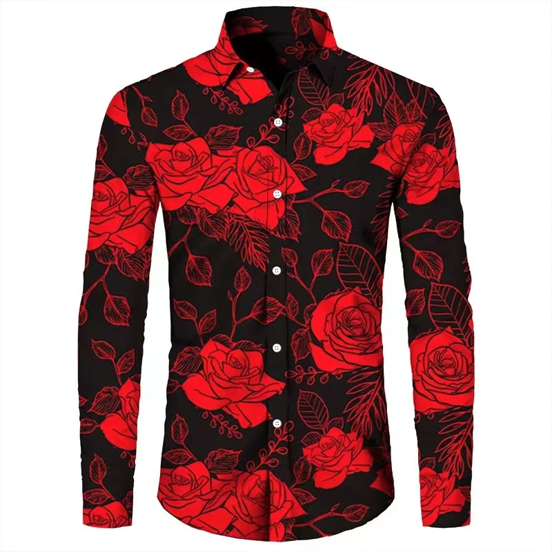 เสื้อเชิ้ตแฟชั่นลายดอกไม้พิมพ์ - Men'S Tops Fashion บทวิจารณ์และราคา