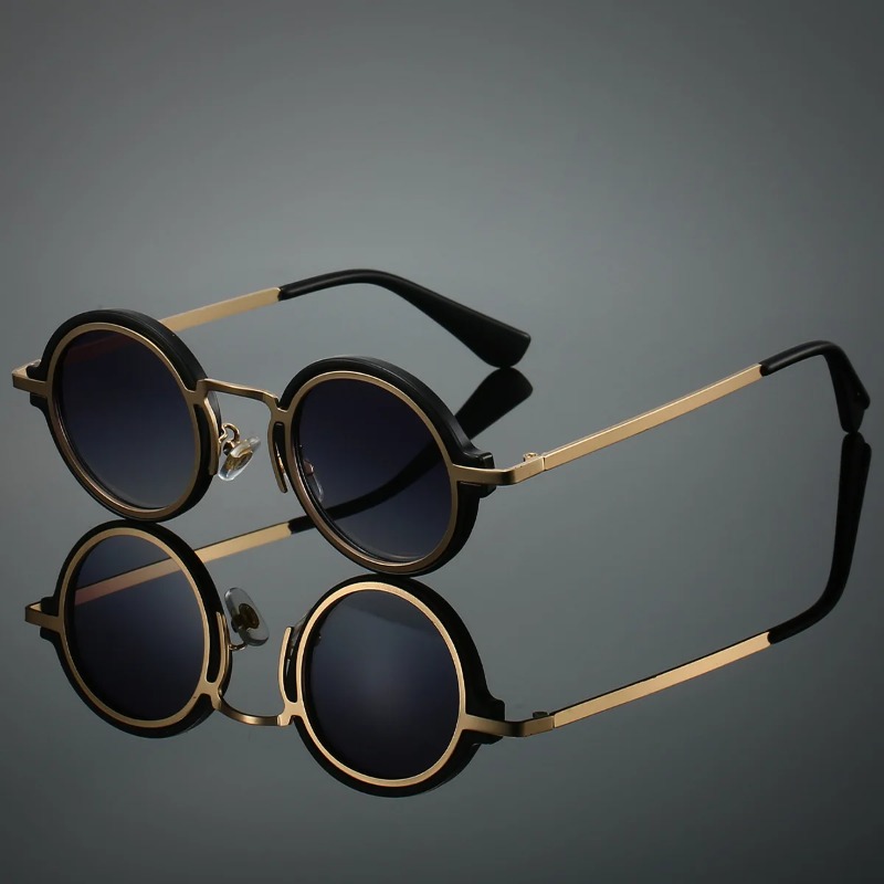 ใหม่แว่นกันแดดกรอบโลหะทรงกลมสำ - Men'S Fashion Round Glasses บทวิจารณ์และราคา