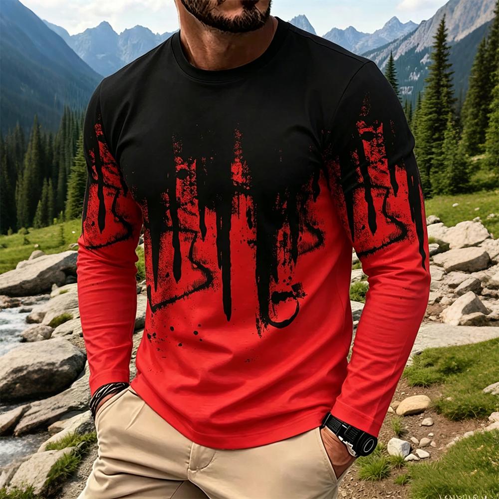 เสื้อยืดแขนยาวผู้ชายลายไล่เฉดส - Men'S Tops Fashion บทวิจารณ์และราคา