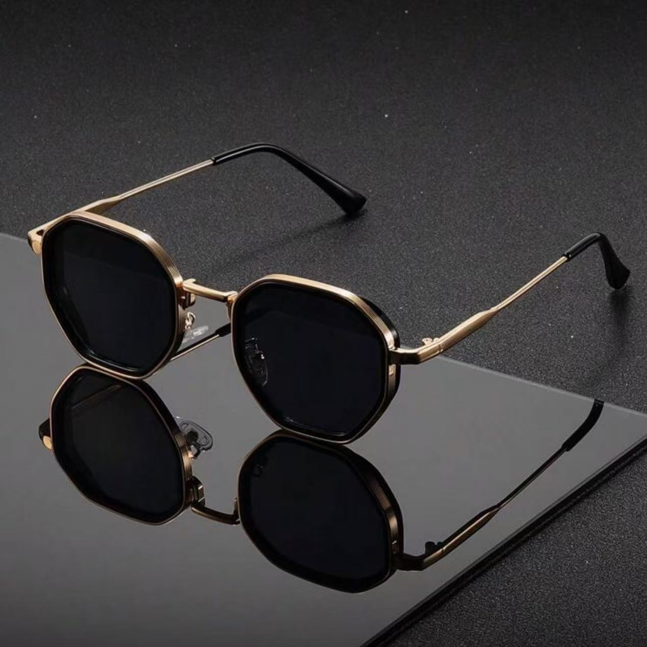 1 คู่ แว่นกันแดดแฟชั่นทรงกลมโล - Men'S Fashion Round Glasses บทวิจารณ์และราคา